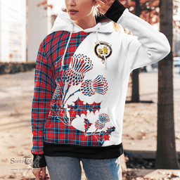 Scottish Mactavish Clan Badge Tartan White Thistle Hoodie - Tartan Plaid Hoodies Scottish Plaid Tartan Plaid - ScotsTee - scotstee.com