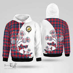 Scottish Mactavish Clan Badge Tartan White Thistle Hoodie - Tartan Plaid Hoodies Scottish Plaid Tartan Plaid - ScotsTee - scotstee.com