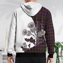 Scottish Macdonell Of Glengarry Clan Badge Tartan White Thistle Hoodie - Tartan Plaid Hoodies Scottish Plaid Tartan Plaid - ScotsTee - scotstee.com