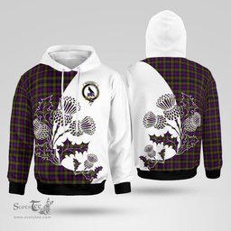 Scottish Macdonell Of Glengarry Clan Badge Tartan White Thistle Hoodie - Tartan Plaid Hoodies Scottish Plaid Tartan Plaid - ScotsTee - scotstee.com