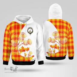Scottish Macmillan Clan Badge Tartan White Thistle Hoodie - Tartan Plaid Hoodies Scottish Plaid Tartan Plaid - ScotsTee - scotstee.com