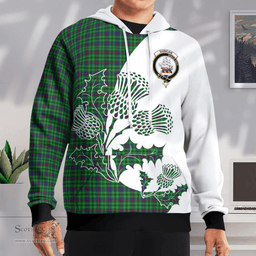 Scottish Duncan Clan Badge Tartan White Thistle Hoodie - Tartan Plaid Hoodies Scottish Plaid Tartan Plaid - ScotsTee - scotstee.com