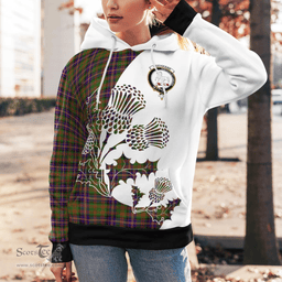 Scottish Cochrane Clan Badge Tartan White Thistle Hoodie - Tartan Plaid Hoodies Scottish Plaid Tartan Plaid - ScotsTee - scotstee.com