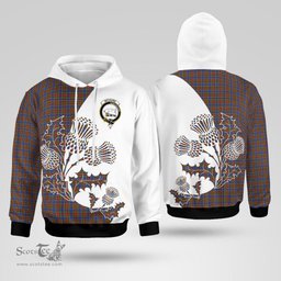 Scottish Bethune Clan Badge Tartan White Thistle Hoodie - Tartan Plaid Hoodies Scottish Plaid Tartan Plaid - ScotsTee - scotstee.com