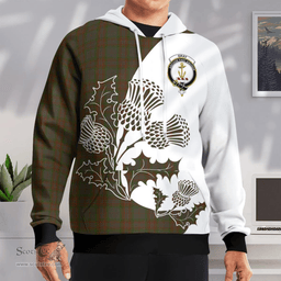 Scottish Gray Clan Badge Tartan White Thistle Hoodie - Tartan Plaid Hoodies Scottish Plaid Tartan Plaid - ScotsTee - scotstee.com