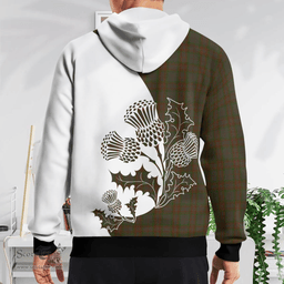 Scottish Gray Clan Badge Tartan White Thistle Hoodie - Tartan Plaid Hoodies Scottish Plaid Tartan Plaid - ScotsTee - scotstee.com