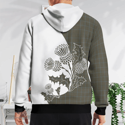 Scottish Haig Clan Badge Tartan White Thistle Hoodie - Tartan Plaid Hoodies Scottish Plaid Tartan Plaid - ScotsTee - scotstee.com