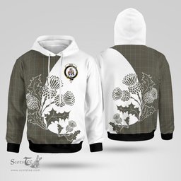 Scottish Haig Clan Badge Tartan White Thistle Hoodie - Tartan Plaid Hoodies Scottish Plaid Tartan Plaid - ScotsTee - scotstee.com