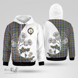 Scottish Glass Clan Badge Tartan White Thistle Hoodie - Tartan Plaid Hoodies Scottish Plaid Tartan Plaid - ScotsTee - scotstee.com