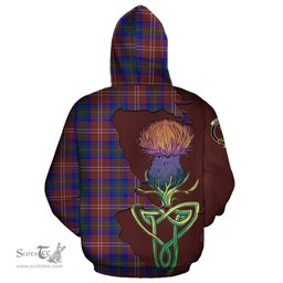 Scottish Chisholm Hunting Modern Clan Tartan Crest with Thistle and Scotland Map Tartan Plaid Hoodie Scottish Plaid Tartan Plaid - ScotsTee - scotstee.com