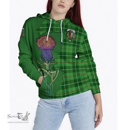 Scottish Boyle Clan Tartan Crest with Thistle and Scotland Map Tartan Plaid Hoodie Scottish Plaid Tartan Plaid - ScotsTee - scotstee.com