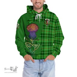 Scottish Boyle Clan Tartan Crest with Thistle and Scotland Map Tartan Plaid Hoodie Scottish Plaid Tartan Plaid - ScotsTee - scotstee.com