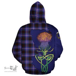 Scottish Dunlop Modern Clan Tartan Crest with Thistle and Scotland Map Tartan Plaid Hoodie Scottish Plaid Tartan Plaid - ScotsTee - scotstee.com