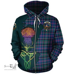Scottish Cooper Clan Tartan Crest with Thistle and Scotland Map Tartan Plaid Hoodie Scottish Plaid Tartan Plaid - ScotsTee - scotstee.com