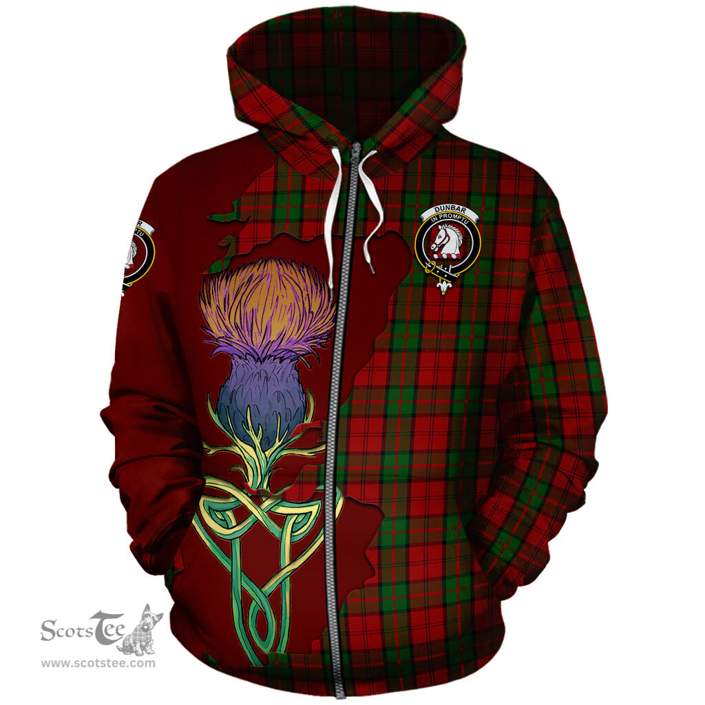 Scottish Dunbar Clan Tartan Crest with Thistle and Scotland Map Tartan Plaid Hoodie Scottish Plaid Tartan Plaid - ScotsTee - scotstee.com