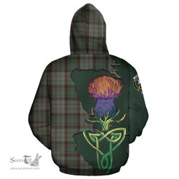 Scottish Cochrane Hunting Clan Tartan Crest with Thistle and Scotland Map Tartan Plaid Hoodie Scottish Plaid Tartan Plaid - ScotsTee - scotstee.com