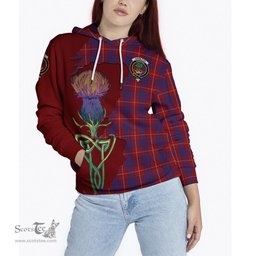 Scottish Hamilton Clan Tartan Crest with Thistle and Scotland Map Tartan Plaid Hoodie Scottish Plaid Tartan Plaid - ScotsTee - scotstee.com