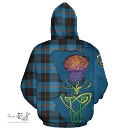 Scottish Garden Clan Tartan Crest with Thistle and Scotland Map Tartan Plaid Hoodie Scottish Plaid Tartan Plaid - ScotsTee - scotstee.com