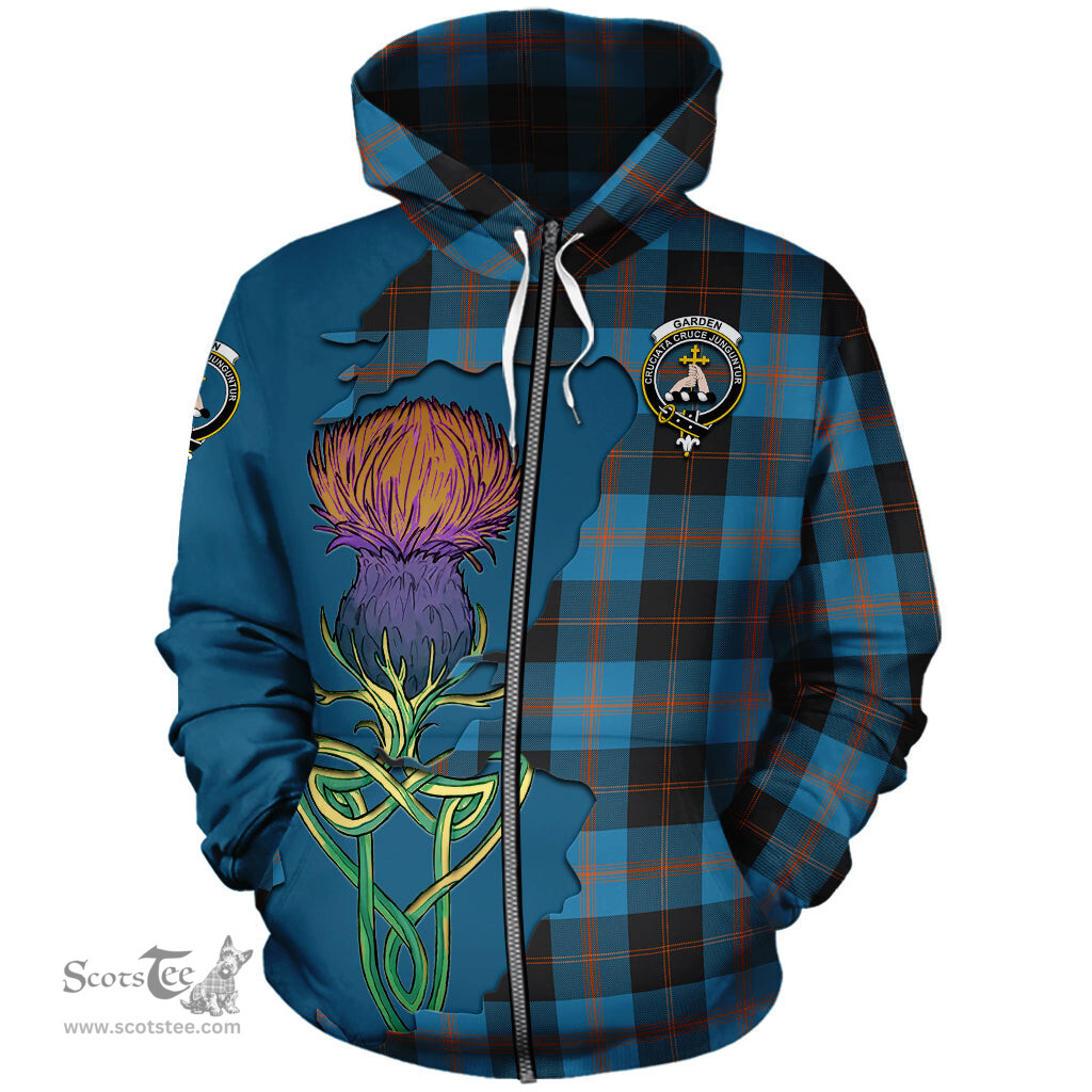 Scottish Garden Clan Tartan Crest with Thistle and Scotland Map Tartan Plaid Hoodie Scottish Plaid Tartan Plaid - ScotsTee - scotstee.com