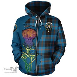 Scottish Garden Clan Tartan Crest with Thistle and Scotland Map Tartan Plaid Hoodie Scottish Plaid Tartan Plaid - ScotsTee - scotstee.com