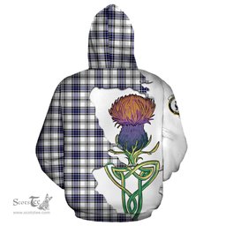 Scottish Hannay Modern Clan Tartan Crest with Thistle and Scotland Map Tartan Plaid Hoodie Scottish Plaid Tartan Plaid - ScotsTee - scotstee.com