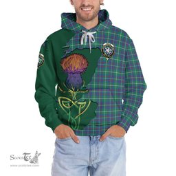 Scottish Inglis Ancient Clan Tartan Crest with Thistle and Scotland Map Tartan Plaid Hoodie Scottish Plaid Tartan Plaid - ScotsTee - scotstee.com