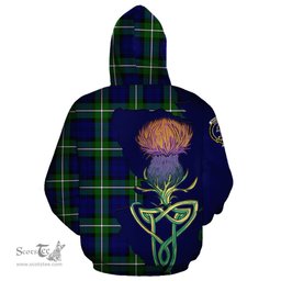 Scottish Bannerman Clan Tartan Crest with Thistle and Scotland Map Tartan Plaid Hoodie Scottish Plaid Tartan Plaid - ScotsTee - scotstee.com