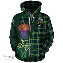 Scottish Blackadder Clan Tartan Crest with Thistle and Scotland Map Tartan Plaid Hoodie Scottish Plaid Tartan Plaid - ScotsTee - scotstee.com
