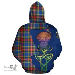 Scottish Bethune Clan Tartan Crest with Thistle and Scotland Map Tartan Plaid Hoodie Scottish Plaid Tartan Plaid - ScotsTee - scotstee.com