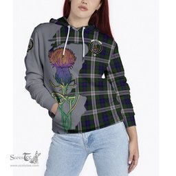 Scottish Blair Dress Clan Tartan Crest with Thistle and Scotland Map Tartan Plaid Hoodie Scottish Plaid Tartan Plaid - ScotsTee - scotstee.com