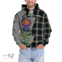 Scottish Blair Dress Clan Tartan Crest with Thistle and Scotland Map Tartan Plaid Hoodie Scottish Plaid Tartan Plaid - ScotsTee - scotstee.com