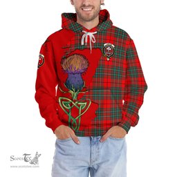 Scottish Cheyne Clan Tartan Crest with Thistle and Scotland Map Tartan Plaid Hoodie Scottish Plaid Tartan Plaid - ScotsTee - scotstee.com