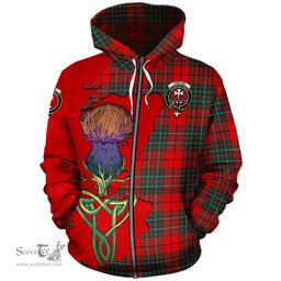 Scottish Cheyne Clan Tartan Crest with Thistle and Scotland Map Tartan Plaid Hoodie Scottish Plaid Tartan Plaid - ScotsTee - scotstee.com