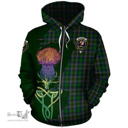Scottish Cockburn Clan Tartan Crest with Thistle and Scotland Map Tartan Plaid Hoodie Scottish Plaid Tartan Plaid - ScotsTee - scotstee.com