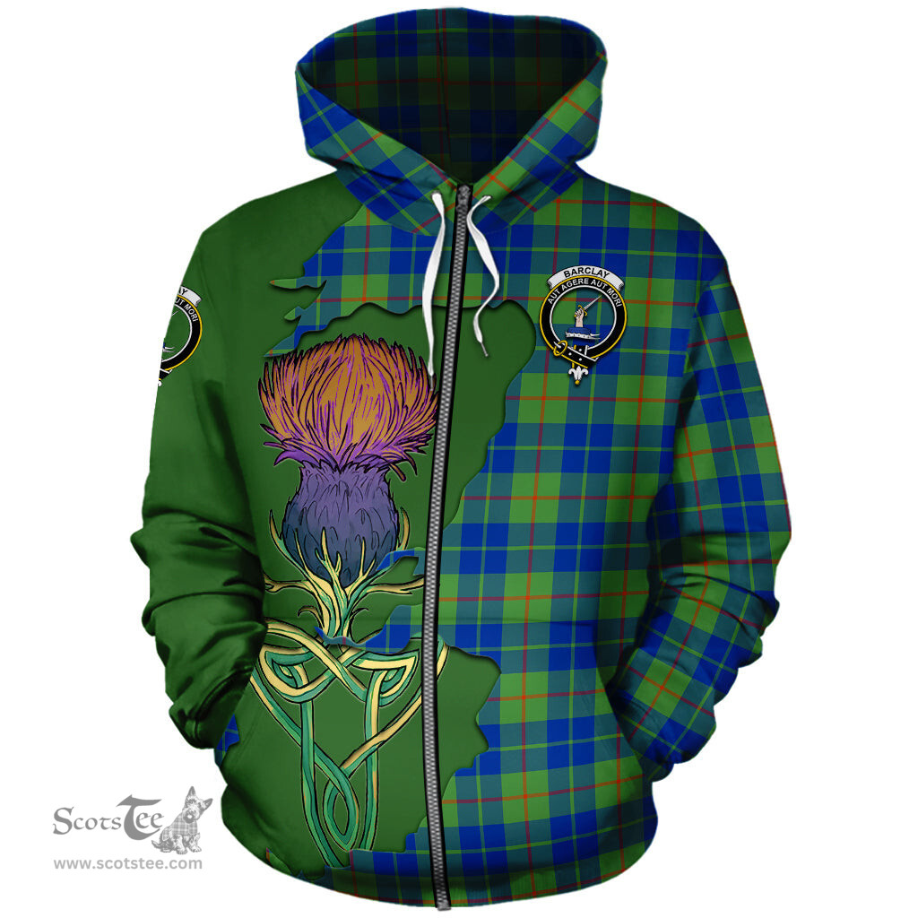 Scottish Barclay Hunting Ancient Clan Tartan Crest with Thistle and Scotland Map Tartan Plaid Hoodie Scottish Plaid Tartan Plaid - ScotsTee - scotstee.com