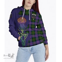 Scottish Blair Modern Clan Tartan Crest with Thistle and Scotland Map Tartan Plaid Hoodie Scottish Plaid Tartan Plaid - ScotsTee - scotstee.com