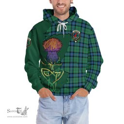 Scottish Armstrong Ancient Clan Tartan Crest with Thistle and Scotland Map Tartan Plaid Hoodie Scottish Plaid Tartan Plaid - ScotsTee - scotstee.com