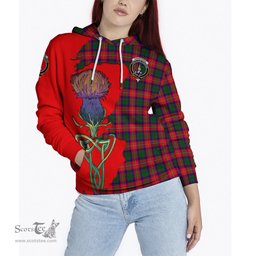 Scottish Charteris Clan Tartan Crest with Thistle and Scotland Map Tartan Plaid Hoodie Scottish Plaid Tartan Plaid - ScotsTee - scotstee.com