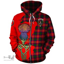 Scottish Charteris Clan Tartan Crest with Thistle and Scotland Map Tartan Plaid Hoodie Scottish Plaid Tartan Plaid - ScotsTee - scotstee.com