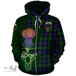 Scottish Blair Clan Tartan Crest with Thistle and Scotland Map Tartan Plaid Hoodie Scottish Plaid Tartan Plaid - ScotsTee - scotstee.com