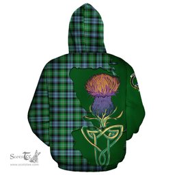 Scottish Arbuthnot Ancient Clan Tartan Crest with Thistle and Scotland Map Tartan Plaid Hoodie Scottish Plaid Tartan Plaid - ScotsTee - scotstee.com