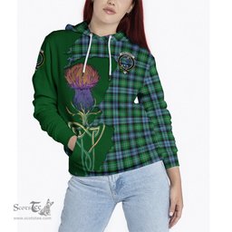 Scottish Arbuthnot Ancient Clan Tartan Crest with Thistle and Scotland Map Tartan Plaid Hoodie Scottish Plaid Tartan Plaid - ScotsTee - scotstee.com