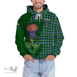 Scottish Arbuthnot Ancient Clan Tartan Crest with Thistle and Scotland Map Tartan Plaid Hoodie Scottish Plaid Tartan Plaid - ScotsTee - scotstee.com