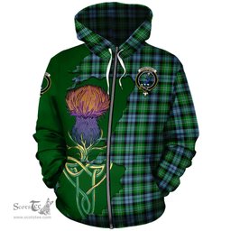 Scottish Arbuthnot Ancient Clan Tartan Crest with Thistle and Scotland Map Tartan Plaid Hoodie Scottish Plaid Tartan Plaid - ScotsTee - scotstee.com