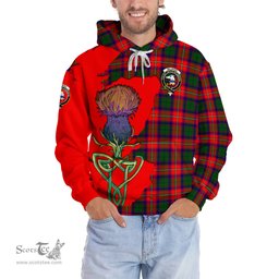 Scottish Belshes Clan Tartan Crest with Thistle and Scotland Map Tartan Plaid Hoodie Scottish Plaid Tartan Plaid - ScotsTee - scotstee.com