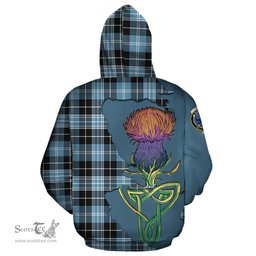 Scottish Clark (Lion) Ancient Clan Tartan Crest with Thistle and Scotland Map Tartan Plaid Hoodie Scottish Plaid Tartan Plaid - ScotsTee - scotstee.com