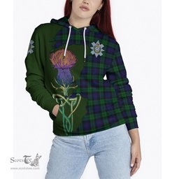 Scottish Black Watch Clan Tartan Crest with Thistle and Scotland Map Tartan Plaid Hoodie Scottish Plaid Tartan Plaid - ScotsTee - scotstee.com