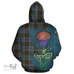 Scottish Anderson Clan Tartan Crest with Thistle and Scotland Map Tartan Plaid Hoodie Scottish Plaid Tartan Plaid - ScotsTee - scotstee.com
