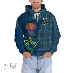 Scottish Bain Clan Tartan Crest with Thistle and Scotland Map Tartan Plaid Hoodie Scottish Plaid Tartan Plaid - ScotsTee - scotstee.com