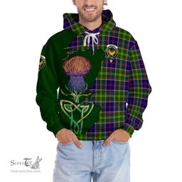 Scottish Arnott Clan Tartan Crest with Thistle and Scotland Map Tartan Plaid Hoodie Scottish Plaid Tartan Plaid - ScotsTee - scotstee.com